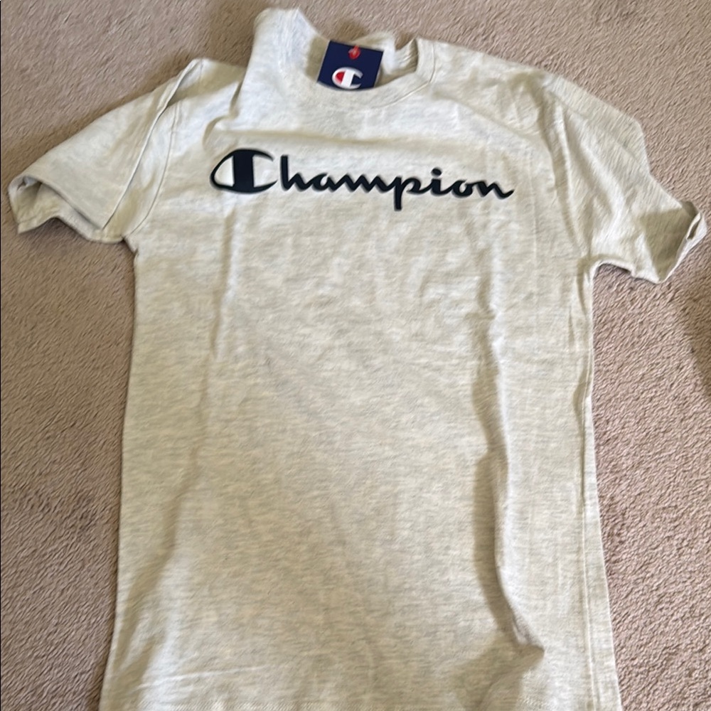 Champion Light Gray Tee with Logo